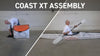 A man demonstrating how to assemble the kayak